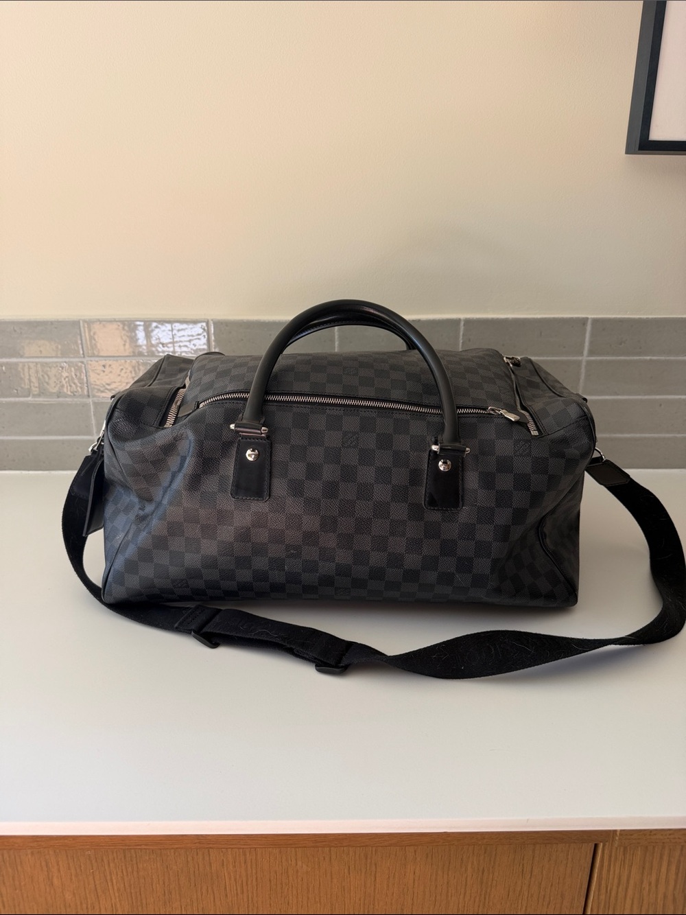 Louis Vuitton Black and Gray Damier Graphite Duffel Bag
